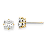 14k 5mm Cubic Zirconia Earrings - 2