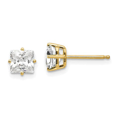 14k 5mm Cubic Zirconia Earrings - 2