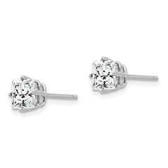 14k White Gold 5mm Cubic Zirconia Earrings