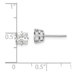 14k White Gold 5mm Cubic Zirconia Earrings