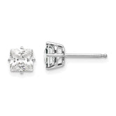 14k White Gold 5mm Cubic Zirconia Earrings