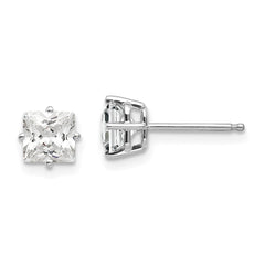 14k White Gold 5mm Cubic Zirconia Earrings