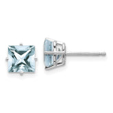 14k White Gold Aquamarine Earrings - 7