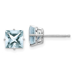 14k White Gold Aquamarine Earrings - 7