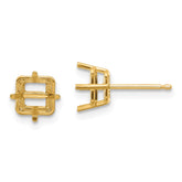 14k 6mm Square Earrings Mountings