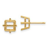 14k 7mm Square Earring Mountings
