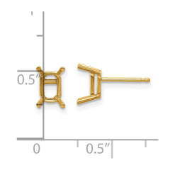 14k 6x4 Emerald Earring Mountings