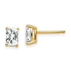 14k 6x4mm Radiant Cut Cubic Zirconia Earrings
