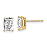 14k 7x5mm Radiant Cut Cubic Zirconia earring