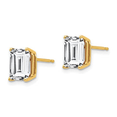 14k 8x6mm Radiant Cut Cubic Zirconia Earrings