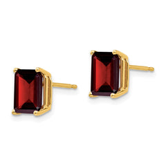 14k 8x6mm Garnet Earrings