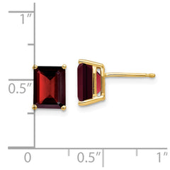 14k 8x6mm Garnet Earrings