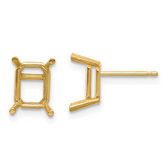 14k 8x6 Emerald Earring Mountings