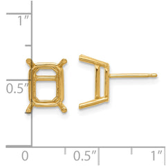 14k 9x7 Emerald Earring Mountings