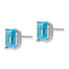 14k White Gold 9x7mm Emerald Earring Mountings