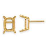 14k 9x7 Emerald Earring Mountings