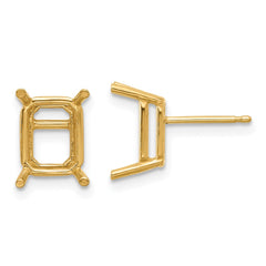 14k 9x7 Emerald Earring Mountings