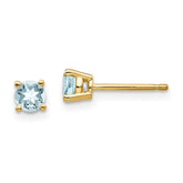 14k Aquamarine Post Earrings - 6