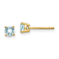 14k Aquamarine Post Earrings - 6