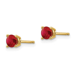 14k Ruby Post Earrings - 2