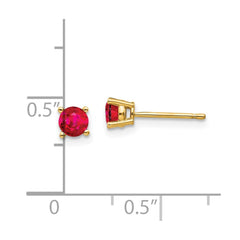 14k Ruby Post Earrings - 2