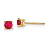 14k Ruby Post Earrings - 2