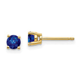 14k Sapphire Post Earrings - 3