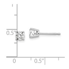14k White Gold 4mm Cubic Zirconia Earrings