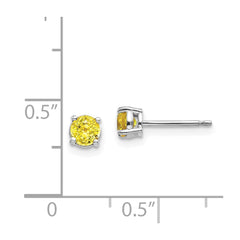14k White Gold Yellow Sapphire Earrings