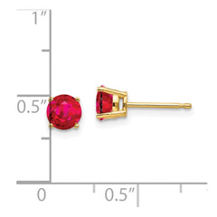14k Ruby Post Earrings