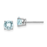 14k White Gold Aquamarine Earrings - 3