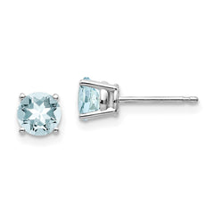 14k White Gold Aquamarine Earrings - 3