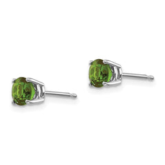 14k White Gold Green Tourmaline Earrings - 3
