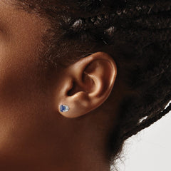 14k White Gold Sapphire Earrings - 3