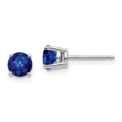 14k White Gold Sapphire Earrings - 3