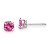 14k White Gold Pink Spinel Earrings - 2