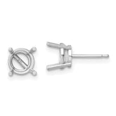 14k White Gold 7mm Round Earring Mounting