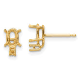 14k 6x4 Oval & Diamond Earring Mountings