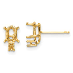 14k 6x4 Oval & Diamond Earring Mountings