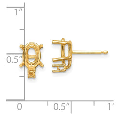 14k 7x5 Oval & Diamond Earring Mountings