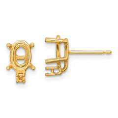 14k 7x5 Oval & Diamond Earring Mountings