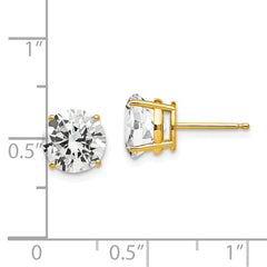 14k 8mm Cubic Zirconia Post Earrings