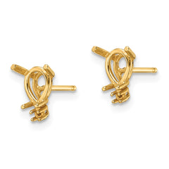 14k 6x4 Pear & Diamond Earring Mountings