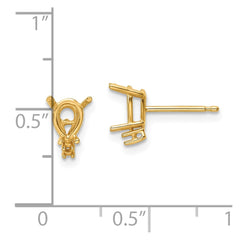 14k 6x4 Pear & Diamond Earring Mountings