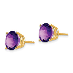 14k 10mm Amethyst Earrings