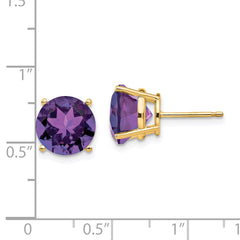 14k 10mm Amethyst Earrings