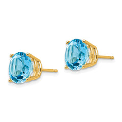 14k 10mm Blue Topaz Earrings