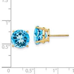 14k 10mm Blue Topaz Earrings