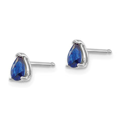 14k White Gold Sapphire Earrings - 7