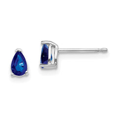 14k White Gold Sapphire Earrings - 7